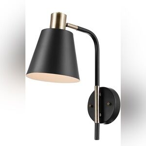Globe Electric 51374 Cleo 1-Light Wall Sconce, Matte, Antique Brass Accents X 2